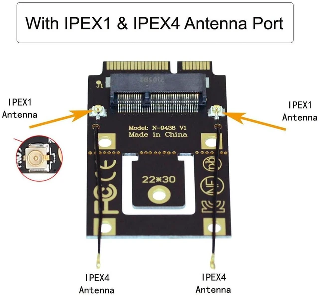 Alt view image 3 of 7 - AJMRTC NGFF M.2 Key-A to Mini PCI-E PCI Express Converter Adapter, Wireless WiFi Network Card Adapter, Compatible with 9260, 8265, 7260 AC WiFi Card for Laptop Desktop WiFi Upgrade