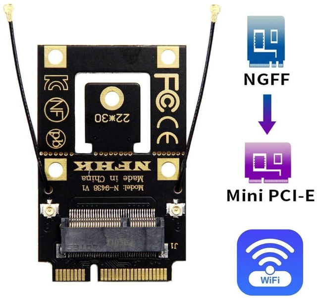 Alt view image 5 of 7 - AJMRTC NGFF M.2 Key-A to Mini PCI-E PCI Express Converter Adapter, Wireless WiFi Network Card Adapter, Compatible with 9260, 8265, 7260 AC WiFi Card for Laptop Desktop WiFi Upgrade