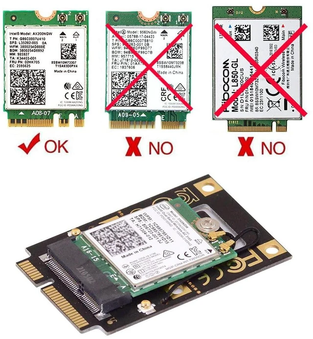 Alt view image 2 of 7 - AJMRTC NGFF M.2 Key-A to Mini PCI-E PCI Express Converter Adapter, Wireless WiFi Network Card Adapter, Compatible with 9260, 8265, 7260 AC WiFi Card for Laptop Desktop WiFi Upgrade