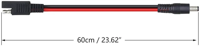 Alt view image 2 of 6 - AJMRTC 60cm 14AWG DC 5.5mm x 2.1mm Male to SAE 2 Pin Quick Disconnect Extension Cable, Heavy Duty Power Wire Harness for Solar Panel, Battery Pack, RV, Motorcycle, Portable Power Supply