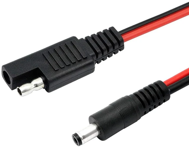 Alt view image 3 of 6 - AJMRTC 60cm 14AWG DC 5.5mm x 2.1mm Male to SAE 2 Pin Quick Disconnect Extension Cable, Heavy Duty Power Wire Harness for Solar Panel, Battery Pack, RV, Motorcycle, Portable Power Supply