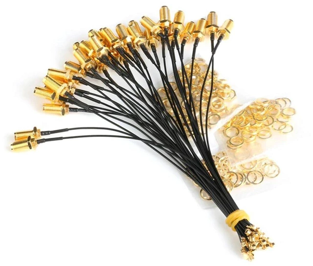Main image of AJMRTC 5 Pack U.FL-4 to SMA Female Pigtail Antenna Cable, 6 Inch Low Loss WiFi Coaxial Jumper Wire, RF Extension Cord for Wireless Router, WiFi Card, FPV, Bluetooth and Wireless Module