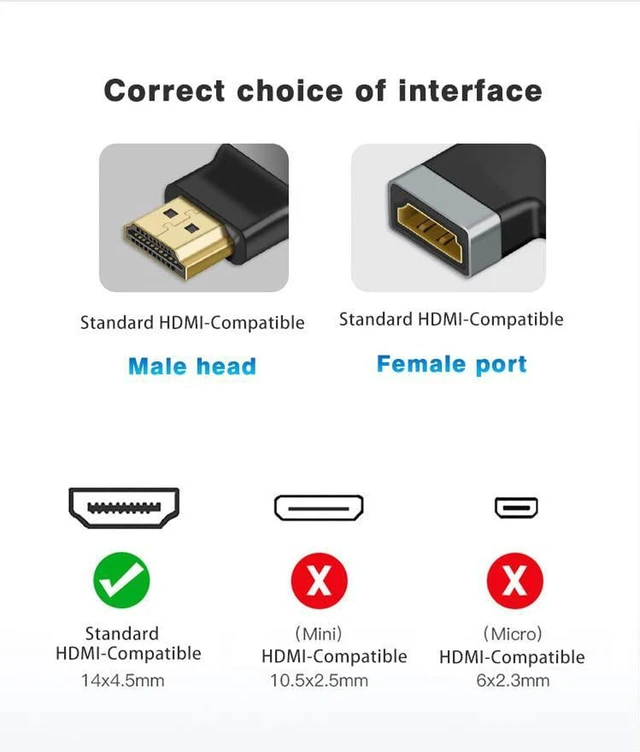 Alt view image 5 of 7 - AJMRTC 2 Pack HDMI Male to Female Straight Adapter, 4K 8K High Resolution Fully Shielded HDMI Extension Connector, Stable Signal Converter for HDMI Cable, Monitor, TV, Projector, Graphics Card