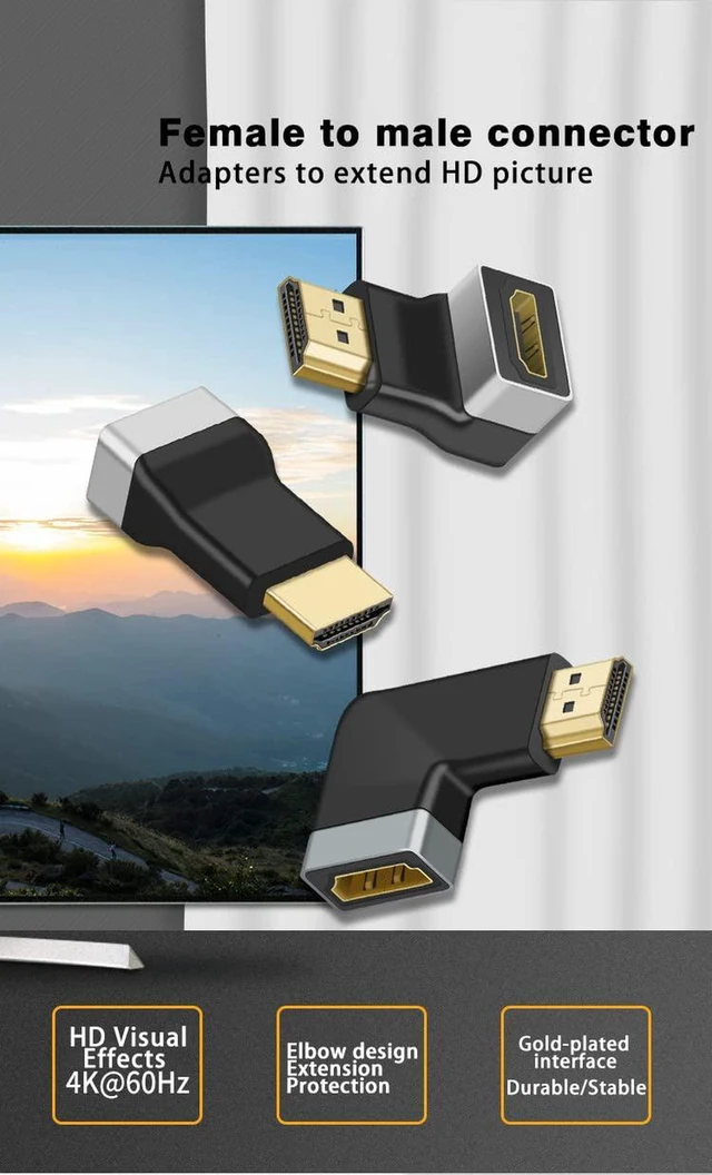 Alt view image 3 of 7 - AJMRTC 2 Pack HDMI Male to Female Straight Adapter, 4K 8K High Resolution Fully Shielded HDMI Extension Connector, Stable Signal Converter for HDMI Cable, Monitor, TV, Projector, Graphics Card
