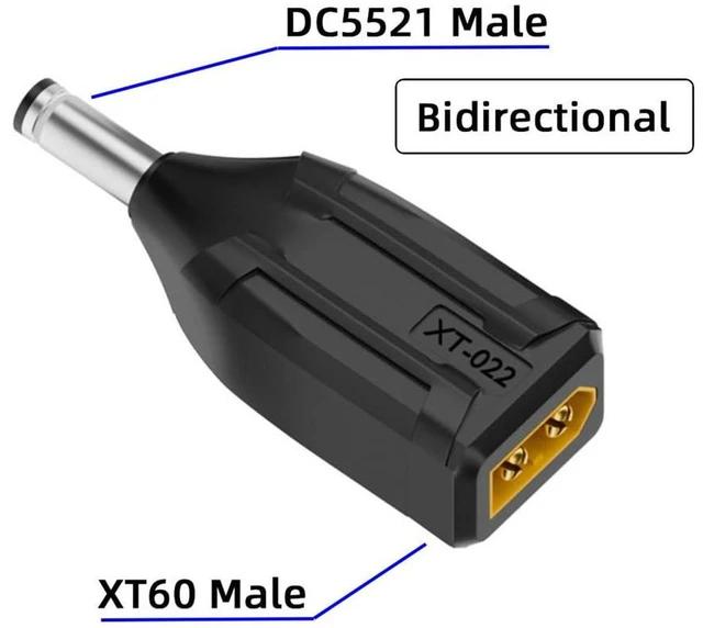 Alt view image 4 of 7 - AJMRTC XT60 Male to DC 5.5x2.1mm Male Fast Charging Adapter, SC100 Protocol Power Converter Connector for RC Lipo Battery, Quadcopter, Multicopter, Aeromodelling Model Power Supply