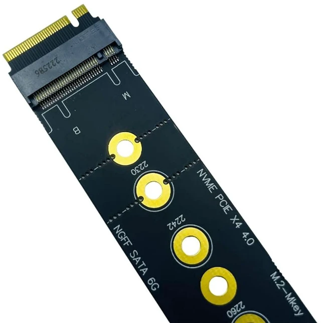 Alt view image 5 of 5 - AJMRTC M.2 M Key Slot Protection Riser Card, PCIe 4.0 Gen4 All Pin M.2 M Key to M.2 M Key Adapter, Supports NVMe & SATA Protocol, Compatible with 22110 M.2 SSD for Motherboard Slot Protection