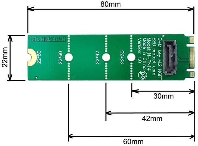 Alt view image 6 of 7 - AJMRTC NGFF M.2 B/M Key to Vertical SATA 7Pin Adapter Card, M.2 SSD to SATA 7 Pin Vertical PCBA Extension Converter, for Motherboard Internal Storage Expansion, 2.5" SATA SSD HDD