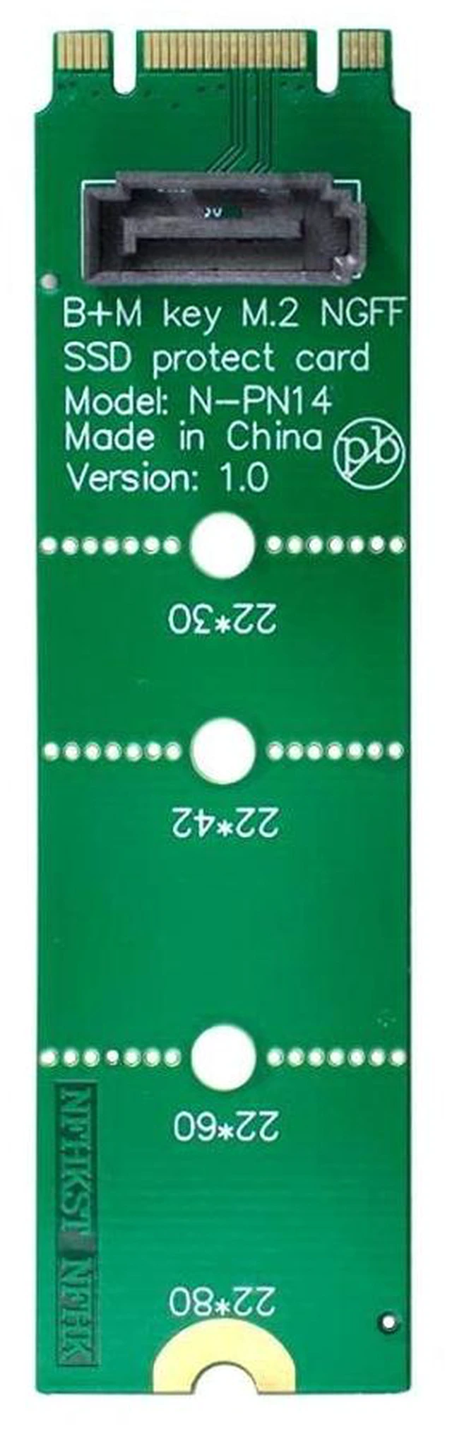 Alt view image 3 of 7 - AJMRTC NGFF M.2 B/M Key to Vertical SATA 7Pin Adapter Card, M.2 SSD to SATA 7 Pin Vertical PCBA Extension Converter, for Motherboard Internal Storage Expansion, 2.5" SATA SSD HDD