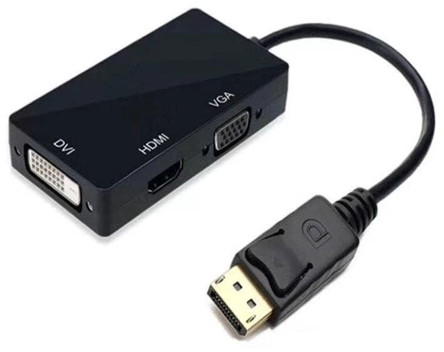 Alt view image 5 of 7 - AJMRTC 3-in-1 Multi-Function DisplayPort DP Male to HDMI / DVI / VGA Female Adapter Converter, Unidirectional Video Converter for Laptop, PC, Monitor, Projector, TV Presentation Display