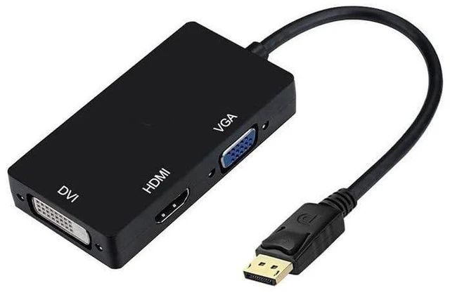 Alt view image 2 of 7 - AJMRTC 3-in-1 Multi-Function DisplayPort DP Male to HDMI / DVI / VGA Female Adapter Converter, Unidirectional Video Converter for Laptop, PC, Monitor, Projector, TV Presentation Display