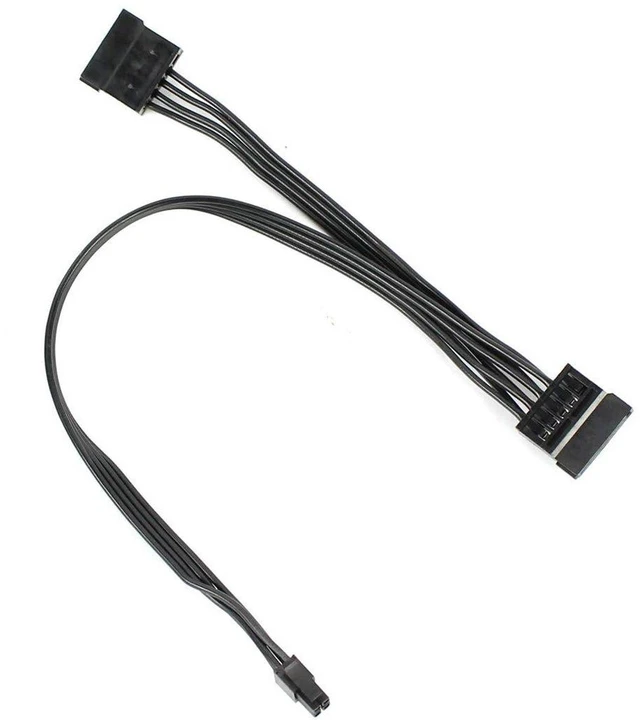 Main image of AJMRTC 45cm ATX Mini 4 Pin Motherboard Power Cable, Mini 4P to 1 to 2 SATA SSD Power Splitter Cord, Compatible with Lenovo M410 M415 M425 B415 M610 M710 M4200R, for SATA HDD SSD Power Supply