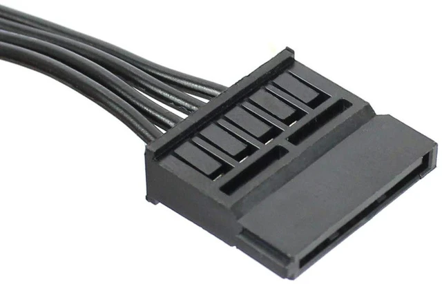 Alt view image 2 of 5 - AJMRTC 45cm ATX Mini 4 Pin Motherboard Power Cable, Mini 4P to 1 to 2 SATA SSD Power Splitter Cord, Compatible with Lenovo M410 M415 M425 B415 M610 M710 M4200R, for SATA HDD SSD Power Supply