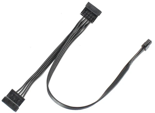 Alt view image 3 of 5 - AJMRTC 45cm ATX Mini 4 Pin Motherboard Power Cable, Mini 4P to 1 to 2 SATA SSD Power Splitter Cord, Compatible with Lenovo M410 M415 M425 B415 M610 M710 M4200R, for SATA HDD SSD Power Supply