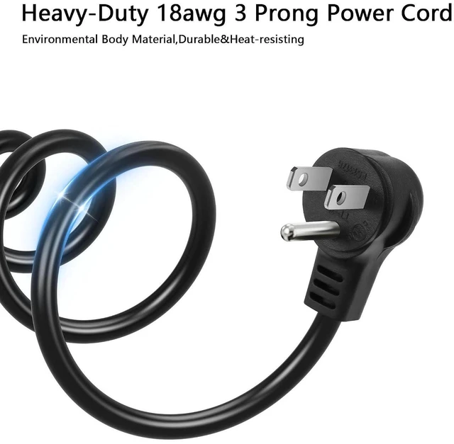 Alt view image 6 of 7 - AJMRTC 3.9FT 18AWG NEMA 5-15P to Down Angle IEC 320 C13 AC Power Cord, 10A 250V 3 Prong Grounded Computer Power Cable for PC, Monitor, Printer, Server, PDU, Electronics Replacement