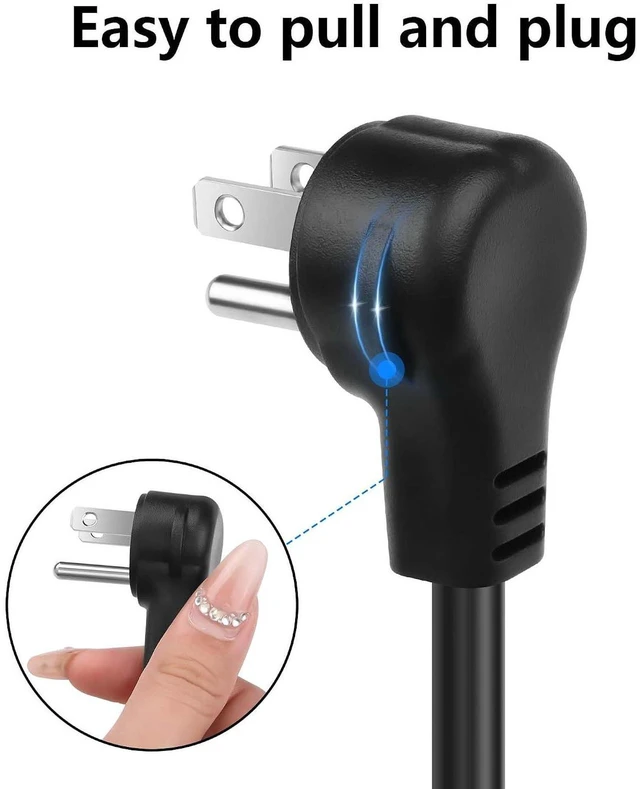 Alt view image 5 of 7 - AJMRTC 3.9FT 18AWG NEMA 5-15P to Down Angle IEC 320 C13 AC Power Cord, 10A 250V 3 Prong Grounded Computer Power Cable for PC, Monitor, Printer, Server, PDU, Electronics Replacement