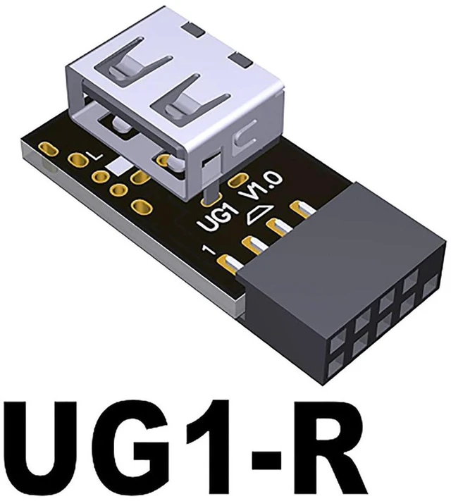 Alt view image 3 of 3 - AJMRTC UG1-R 9Pin USB 2.0 Header Adapter, Built-In 2.4G Wireless Mouse Keyboard Receiver, Internal 9-Pin Motherboard Connector Converter for ITX Chassis, Mini PC, Compact Desktop DIY Assembly