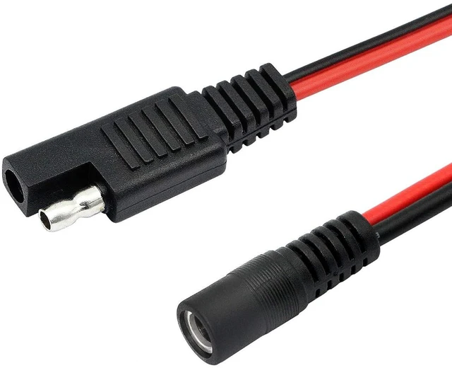 Alt view image 2 of 6 - AJMRTC 60cm 14AWG DC 5.5x2.1mm Female to SAE 2 Pin Quick Disconnect Wire Harness, Heavy Gauge DC Power Cable, SAE to DC Barrel Cord for Solar Panel, Battery Pack, RV, Portable Power Station