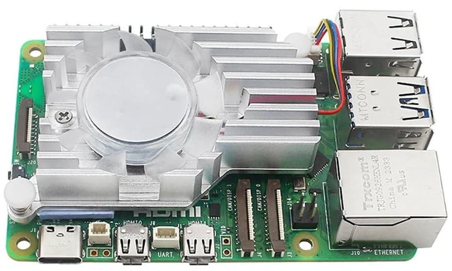 Alt view image 5 of 6 - AJMRTC Raspberry Pi 5 Active Cooler, Aluminum Radiator with PWM Blower Fan & Thermal Tapes, Cooling Heatsink Compatible with Raspberry Pi 5 Model 5B, Low Noise Thermal Solution for AI, Media Server