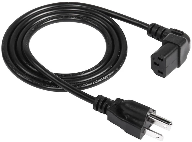 Main image of AJMRTC 3.93FT 18AWG NEMA 5-15P to Up Angle IEC 320 C13 Power Cord, 10A 250V 3-Prong AC Power Cable, Right Up Angled C13 Connector for PC, Monitor, Printer, Server, Power Supply