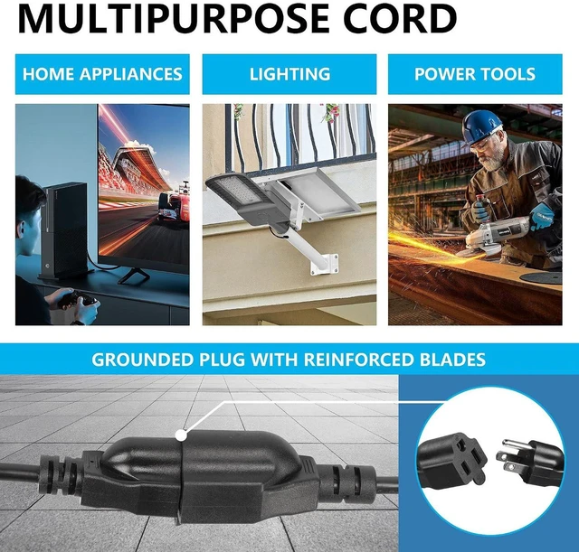 Alt view image 7 of 7 - AJMRTC 3.93FT 18AWG NEMA 5-15P to Up Angle IEC 320 C13 Power Cord, 10A 250V 3-Prong AC Power Cable, Right Up Angled C13 Connector for PC, Monitor, Printer, Server, Power Supply