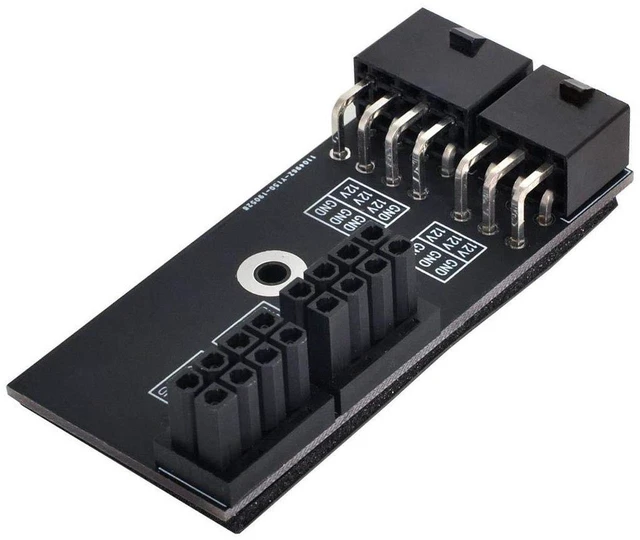 Alt view image 6 of 6 - AJMRTC CY Dual ATX 8Pin Female to 6+8Pin Male 180 Degree Angled GPU Power Adapter, Angled Graphics Card Power Connector Converter, Space-Saving 180° Bend Design for Desktop PC GPU Installation