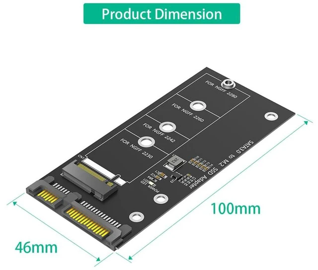 Alt view image 2 of 7 - AJMRTC M.2 NGFF B/B+M Key to 2.5 Inch SATA III Adapter, 6Gbps SATA Converter Card, Supports M.2 SATA SSD 2230 2242 2260 2280, for Desktop Laptop 2.5" SATA Drive Bay Storage Upgrade