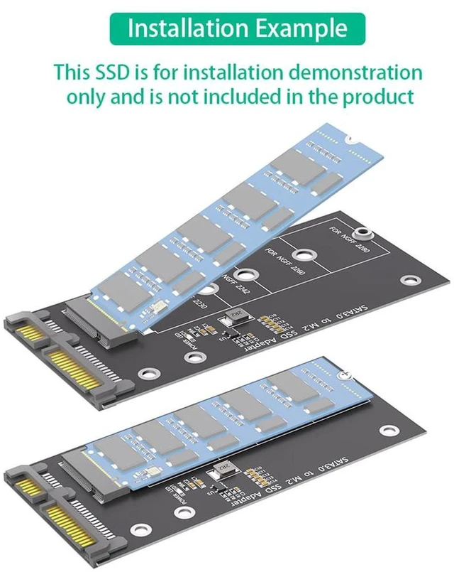 Alt view image 3 of 7 - AJMRTC M.2 NGFF B/B+M Key to 2.5 Inch SATA III Adapter, 6Gbps SATA Converter Card, Supports M.2 SATA SSD 2230 2242 2260 2280, for Desktop Laptop 2.5" SATA Drive Bay Storage Upgrade