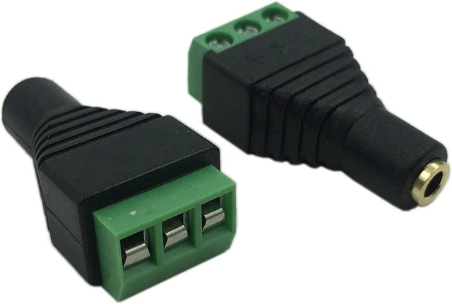 Alt view image 3 of 7 - AJMRTC 3.5mm TRS Stereo Audio Female Jack to 3 Pin Screw Terminal Block Adapter, 1/8 Inch Headphone Replacement Connector, Solderless AV Balun for CCTV, Speaker, Microphone, DIY Audio Wiring Project
