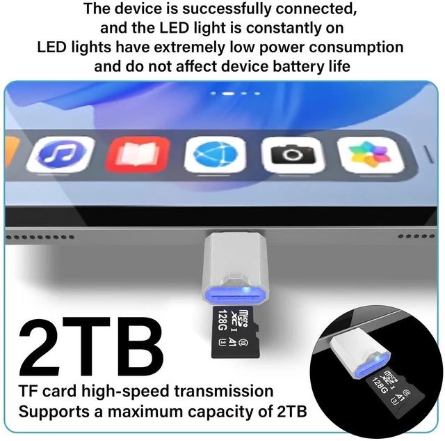 Alt view image 3 of 6 - AJMRTC USB Type-C OTG Card Reader, Portable SD TF Memory Card Reader Adapter, USB C to SD TF Dual Slot Reader for Android Phone, Tablet, Camera, Laptop, Flash Drive, Photo Video Data Transfer