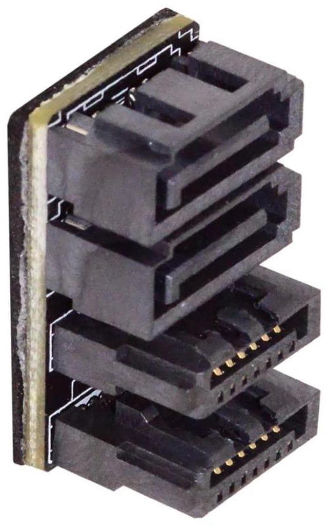 Main image of AJMRTC Dual SATA 7Pin Male to 7Pin Female 360 Degree Rotatable Angled Adapter, Low Profile SATA Expansion Converter for Desktop Motherboard, 2.5" SSD, HDD, PC Internal Cable Management