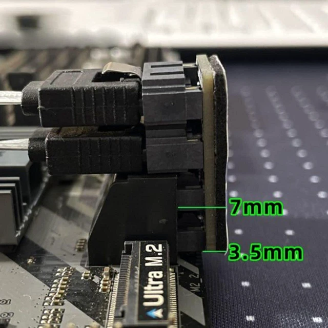 Alt view image 5 of 7 - AJMRTC Dual SATA 7Pin Male to 7Pin Female 360 Degree Rotatable Angled Adapter, Low Profile SATA Expansion Converter for Desktop Motherboard, 2.5" SSD, HDD, PC Internal Cable Management