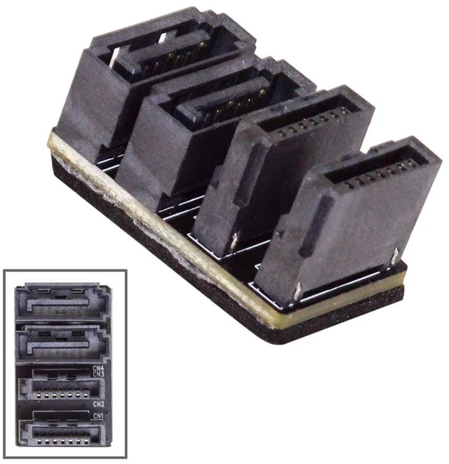 Alt view image 7 of 7 - AJMRTC Dual SATA 7Pin Male to 7Pin Female 360 Degree Rotatable Angled Adapter, Low Profile SATA Expansion Converter for Desktop Motherboard, 2.5" SSD, HDD, PC Internal Cable Management