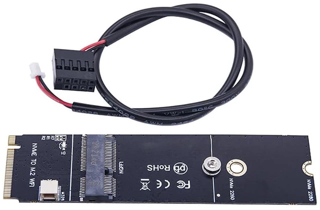Alt view image 5 of 5 - AJMRTC MCA122 M.2 A+E Key Wireless WiFi Card to M.2 M Key NVMe Adapter, NGFF Converter Compatible with AX210, AX200, 9260AC, 8265, 7265, RTL8852, MT7921K for Desktop Motherboard NVMe Slot