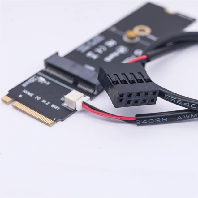 Alt view image 3 of 5 - AJMRTC MCA122 M.2 A+E Key Wireless WiFi Card to M.2 M Key NVMe Adapter, NGFF Converter Compatible with AX210, AX200, 9260AC, 8265, 7265, RTL8852, MT7921K for Desktop Motherboard NVMe Slot