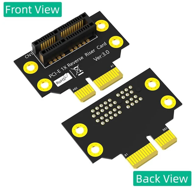 Alt view image 7 of 7 - AJMRTC PCIe 3.0 x1 90 Degree Reverse Male to Female Riser Card, 32mm Extension Adapter, Right Angle PCI Express Converter for 1U 2U Server, Industrial PC, Low Profile Chassis Expansion