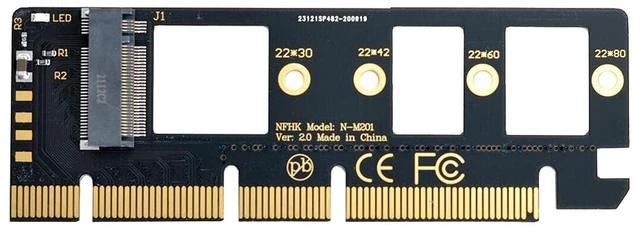 Alt view image 2 of 7 - AJMRTC NGFF M-Key NVMe M.2 SSD to PCIe 3.0 x4 Adapter Card, PCI Express 3.0 X16 Slot Expansion Converter, Bracket-Free Black PCB, Supports 2230 2242 2260 2280 NVMe SSD for Desktop Motherboard