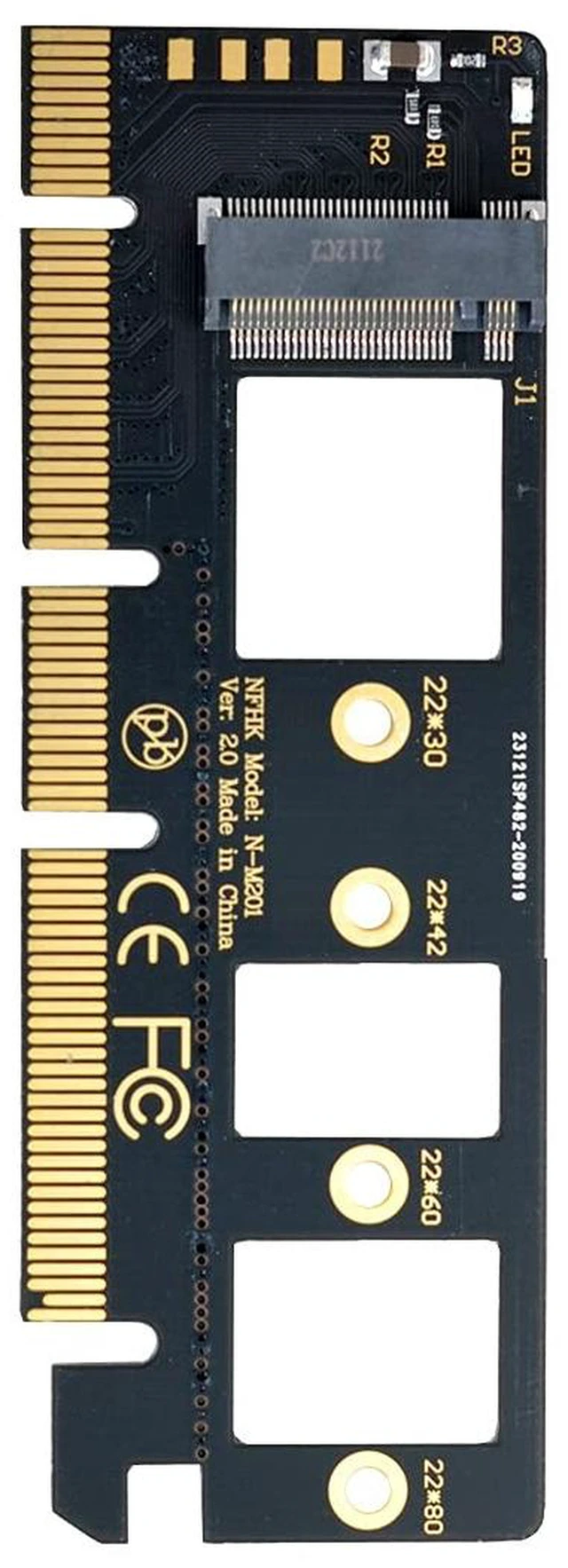 Alt view image 4 of 7 - AJMRTC NGFF M-Key NVMe M.2 SSD to PCIe 3.0 x4 Adapter Card, PCI Express 3.0 X16 Slot Expansion Converter, Bracket-Free Black PCB, Supports 2230 2242 2260 2280 NVMe SSD for Desktop Motherboard