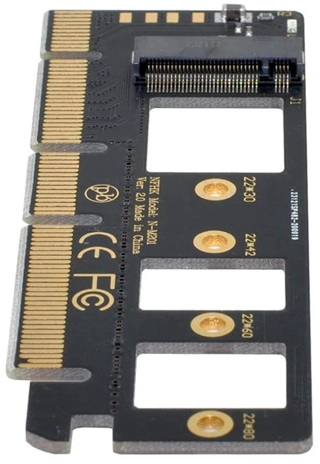 Alt view image 6 of 7 - AJMRTC NGFF M-Key NVMe M.2 SSD to PCIe 3.0 x4 Adapter Card, PCI Express 3.0 X16 Slot Expansion Converter, Bracket-Free Black PCB, Supports 2230 2242 2260 2280 NVMe SSD for Desktop Motherboard