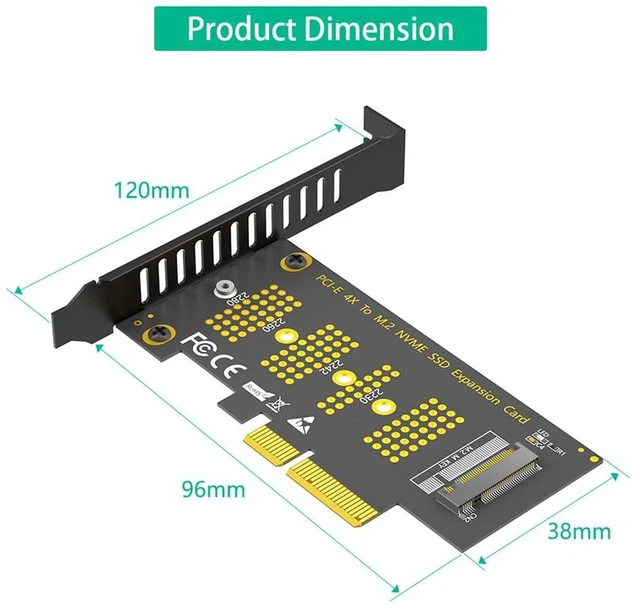 Alt view image 3 of 7 - AJMRTC Upgraded M.2 NGFF NVMe SSD to PCIe 3.0 X1 / X4 Adapter Card, M-Key Converter Supports 2230, 2242, 2260, 2280 NVMe SSD, Works on PCIe X1 X4 X8 X16 Desktop Slots, Add High Speed NVMe Storage for