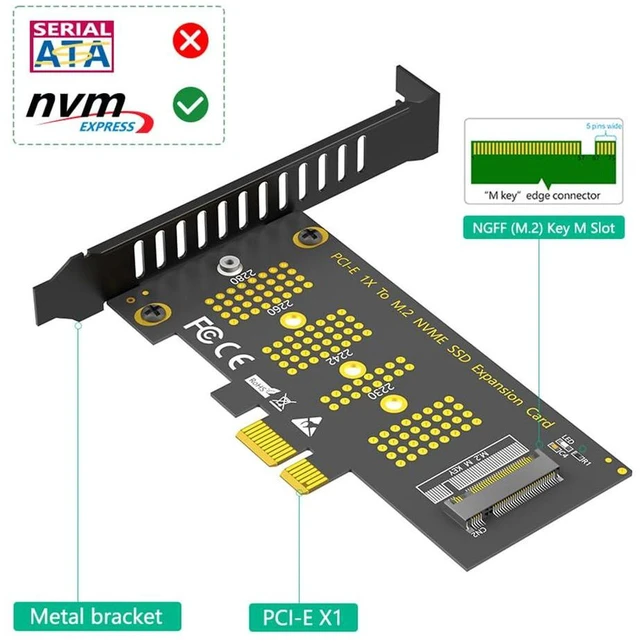 Alt view image 7 of 7 - AJMRTC Upgraded M.2 NGFF NVMe SSD to PCIe 3.0 X1 Adapter Card, M-Key NVMe Converter Supports 2230, 2242, 2260, 2280 SSD, Fits PCIe X1 X4 X8 X16 Desktop Slots, Low Bandwidth Storage Expansion for PCs