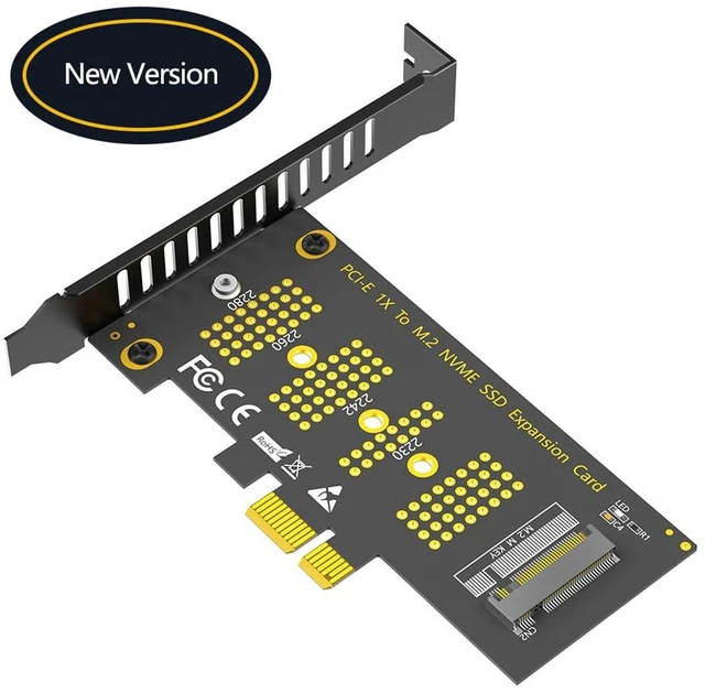 Alt view image 3 of 7 - AJMRTC Upgraded M.2 NGFF NVMe SSD to PCIe 3.0 X1 Adapter Card, M-Key NVMe Converter Supports 2230, 2242, 2260, 2280 SSD, Fits PCIe X1 X4 X8 X16 Desktop Slots, Low Bandwidth Storage Expansion for PCs