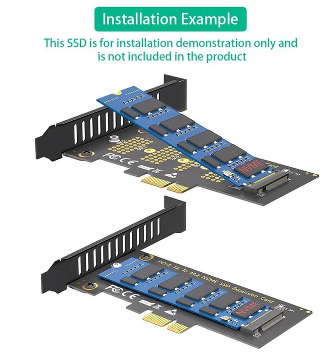 Alt view image 5 of 7 - AJMRTC Upgraded M.2 NGFF NVMe SSD to PCIe 3.0 X1 Adapter Card, M-Key NVMe Converter Supports 2230, 2242, 2260, 2280 SSD, Fits PCIe X1 X4 X8 X16 Desktop Slots, Low Bandwidth Storage Expansion for PCs