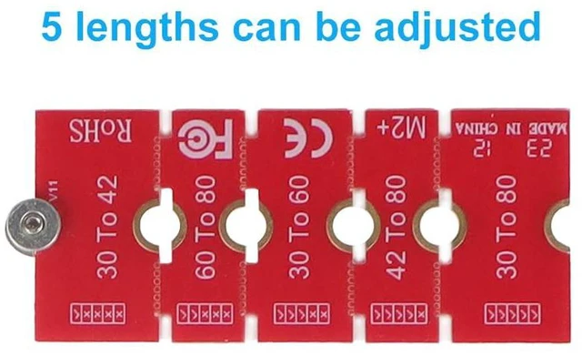 Alt view image 6 of 7 - AJMRTC (2Pcs) M.2 NGFF NVMe SSD Length Extension Adapter, Convert 2230 2242 2260 SSD to 2280 Form Factor, Mounting Bracket for M.2 U.2 M3 M.3 Backplane, Adjustable Size Extender for NVMe SATA M.2 Driv