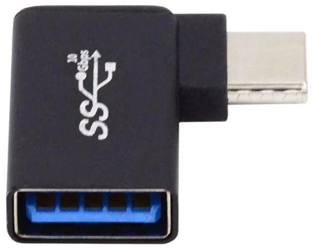 Alt view image 6 of 7 - AJMRTC 90 Degree Right Angle USB C to USB 3.0 OTG Adapter, Type-C Male to USB A Female OTG Converter, 5Gbps High Speed Connector for Laptop, Tablet, Android Phone, Flash Drive, Mouse, Keyboard