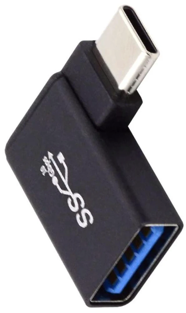 Alt view image 4 of 7 - AJMRTC 90 Degree Right Angle USB C to USB 3.0 OTG Adapter, Type-C Male to USB A Female OTG Converter, 5Gbps High Speed Connector for Laptop, Tablet, Android Phone, Flash Drive, Mouse, Keyboard