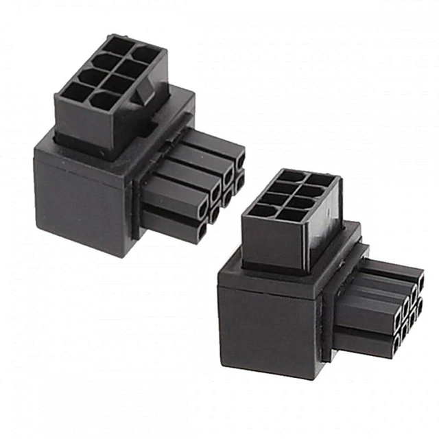 Main image of AJMRTC 2Pcs 90 Degree Up Down Angled ATX 8Pin EPS Male to Female CPU Power Adapter, 12V Angled CPU Power Header Converter, Cable Relief Connector for Motherboard CPU Power Port, Reduce Cable Stress