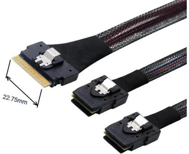 Alt view image 4 of 7 - AJMRTC PCIe 4.0 Ultraport Slimline SAS Adapter, SFF-8654 8i 74Pin to Dual SFF-8643 Mini SAS HD Breakout Card, Slim SAS 8i Splitter for HBA, RAID Controller, Server Backplane, NVMe / SAS Storage