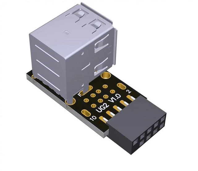 Main image of AJMRTC UG2-R Motherboard 9Pin Header to USB 2.0 Adapter, Built-in Wireless Mouse Keyboard Receiver, Internal USB 2.0 Converter for ITX Chassis, PC Motherboard 9PIN Internal USB Port Expansion
