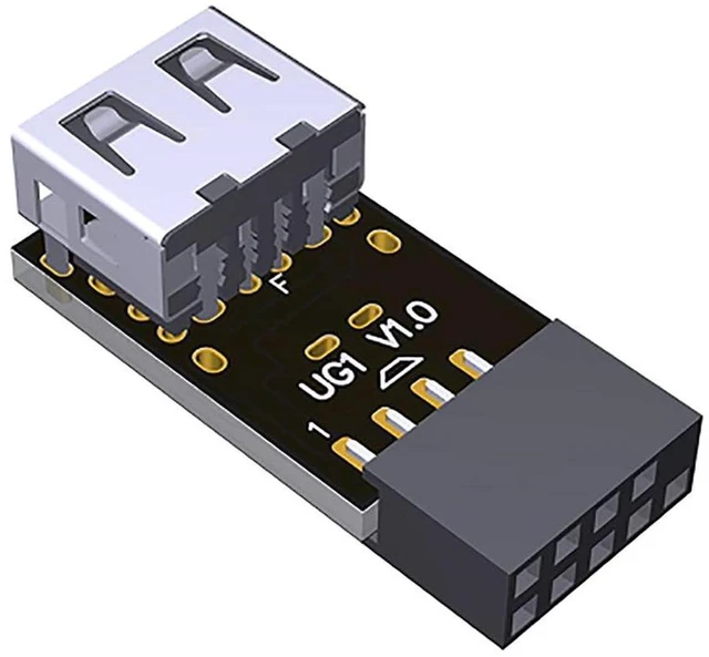 Main image of AJMRTC UG1-F Motherboard 9Pin Header to USB 2.0 Adapter, Built-in Wireless Mouse Keyboard Receiver, Internal USB 2.0 Converter for ITX Chassis, PC Motherboard 9PIN Internal USB Port Expansion