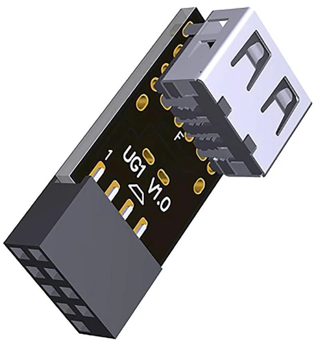 Alt view image 2 of 3 - AJMRTC UG1-F Motherboard 9Pin Header to USB 2.0 Adapter, Built-in Wireless Mouse Keyboard Receiver, Internal USB 2.0 Converter for ITX Chassis, PC Motherboard 9PIN Internal USB Port Expansion